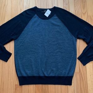 J. Crew 100% Merino Wool Blue Sweater, L, NWT